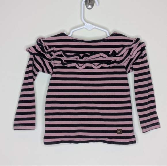 Tea Collection Stripe Ruffle Shirt 2 - Picture 2 of 5